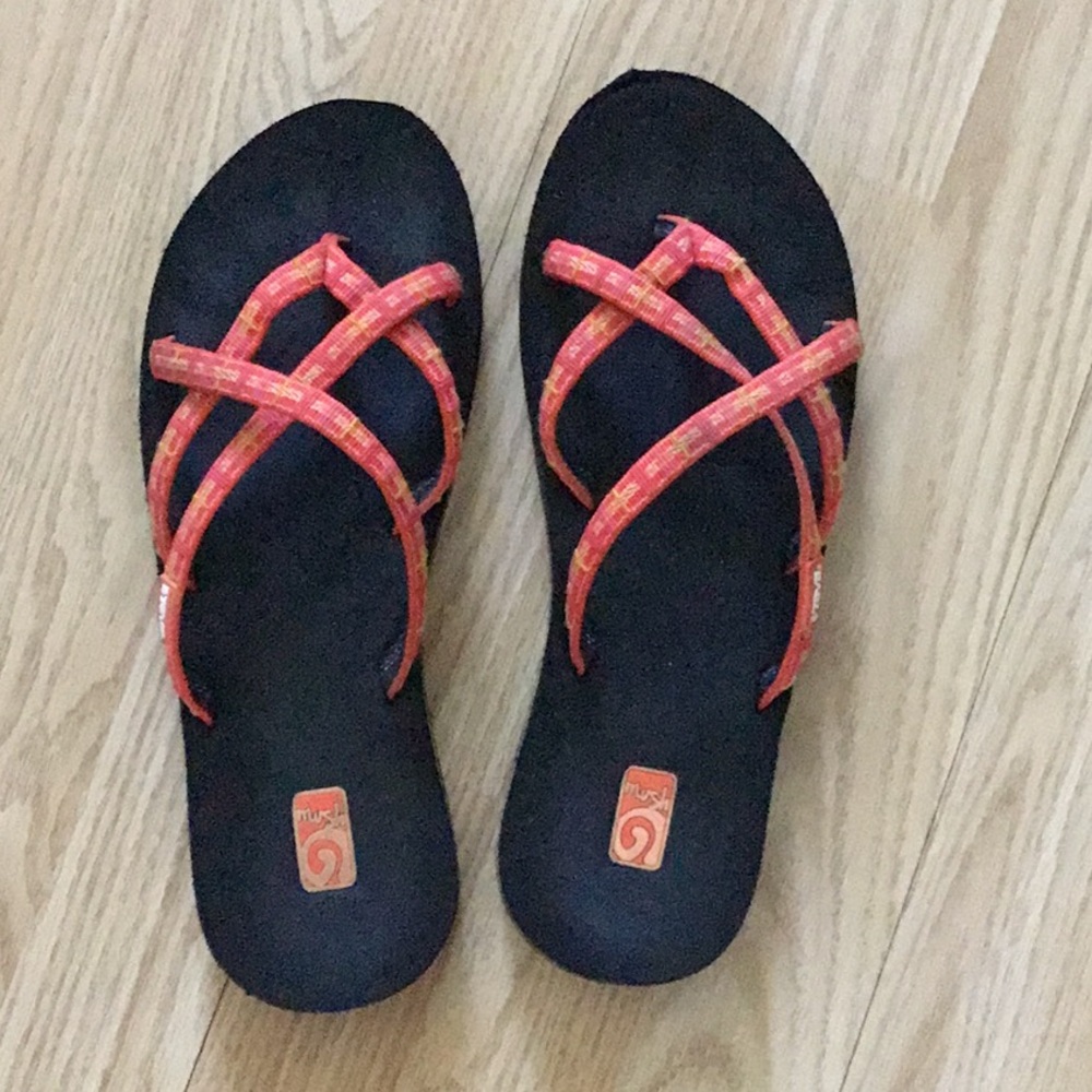 Teva Black and Orange Sporty Sandals with Durable Design